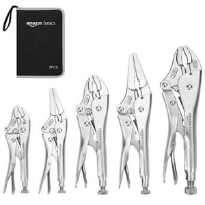 5-Piece CR-V Locking Pliers and Wire Cutters Set with Carrying Case, 2 - Picture 1 of 5