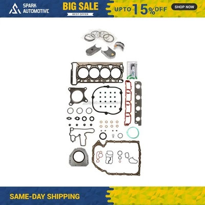 Full Gasket Set Bearings Rings Fit 08-09 Volkswagen Jetta Passat GTI Turbo 2.0L - Image 1 of 4