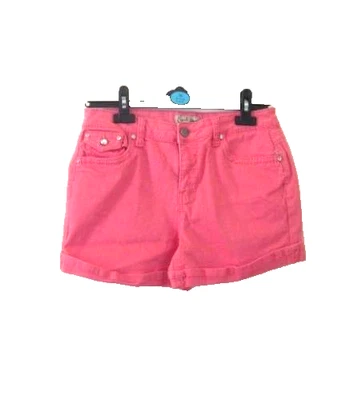 Earl Jean Women’s Size 10-W30"-Denim Shorts-Rhinestones-Hot Pink-Cuffs-5 Pockets - Image 1 of 4