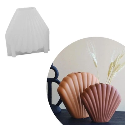 Geometric Shell-shape Vase Silicone Resin Molds for Making Succulent Plant Pot - Image 1 of 4
