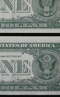 Discovery Block MULE/NON MULE CHANGE OVER PAIR $1 1981 AU FRNs D68713447A-48A - Image 1 of 3