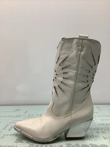 Golo Women's Mae Sun Inlay Western White Boot - Snip Toe SZ 6.5B,preowned. - Picture 1 of 12