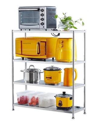 Stainless Steel Shelves 39.4in-4 Tier,Kitchen Storage Shelves,Stainless Steel... - Image 1 of 4