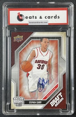 STEPHEN CURRY 2009-10 UPPER DECK DRAFT EDITION #34 ROOKIE AUTO MISSING SERIAL # - Image 1 of 2