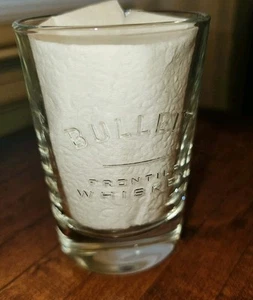 Bulleit Bourbon Frontier Whiskey geprägt oval gewichtet 4,25" Glas - Italien EUC - Bild 1 von 10