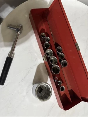 Wright Tool 15 Pc Socket Set 7/16” to 1 1/4 Plus Williams 1-7/8” - Image 1 of 4