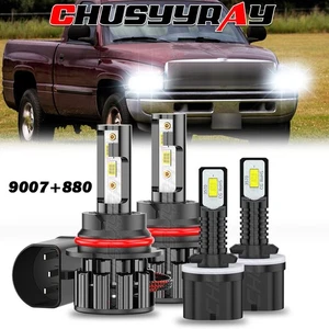For Dodge Dakota 1997-2000 2-Sides LED Headlight High Low Beam Fog Light Bulbs - Picture 1 of 16
