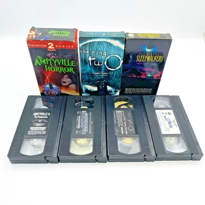 Horror VHS Lot: Amityville Horror 2 Pack Sleepwalkers The Ring Two Ghost -Tested - Image 1 of 4