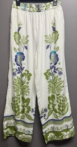 Haute Hippie Pants Womens M Floral Wide Leg Pull On Palazzo Boho Beach Resort - Picture 1 of 9