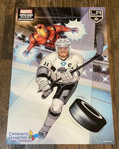 Anze Kopitar LA Kings MARVEL Super Hero Night Iron Man Poster LE Giveaway Cover