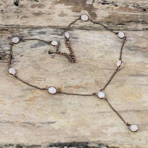 Gift For Her Copper Rainbow Moonstone Electroformed Adjustable Necklace 18.0" - Picture 1 of 7