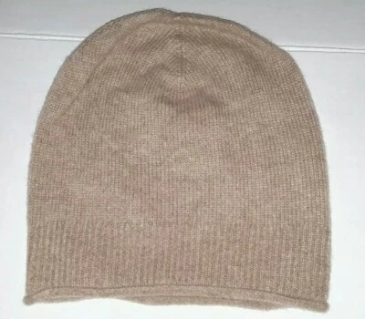 GORRO SUAVE HALÓGENO DIARIO 100 % CACHEMIR SOMBRERO MARRÓN CLARO UNISEX TALLA ÚNICA Foto 1 de 3