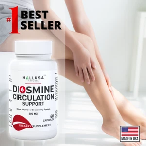 Hallosmine Diosmin 300mg | Blood Circulation & Varicose Veins Treatment | 60 Ct - Picture 1 of 9