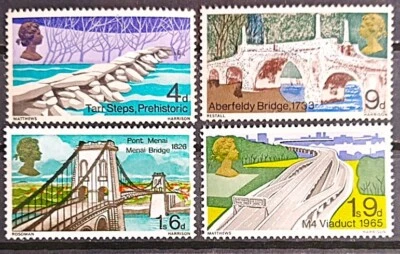 GREAT BRITAIN 1968 BRIDGES STAMPS SET OF 4V SG 763-766 OG MNH GB764 - Image 1 of 2