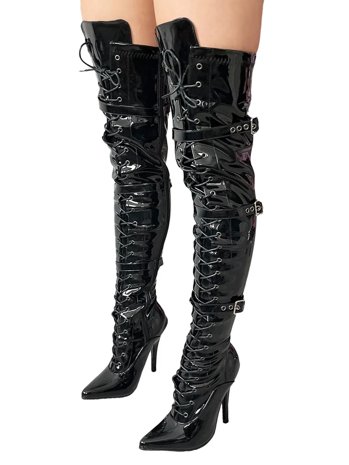 Female Imperial Thigh High Boots in Classic Black - Image 1 of 1