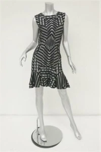 Diane von Furstenberg Dress Carlie Black/White Wool-Blend Jacquard Size 6 - Picture 1 of 6