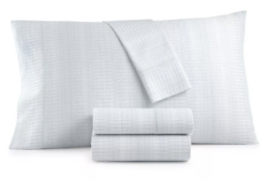 Hotel Collection 500 Thread Count Straie Printed CAL KING Sheet Set MIST $300