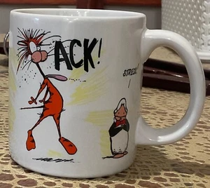 Bloom County Opus & Bill Ack! Stress Stoneware Mug Genuine Licensed - Picture 1 of 5