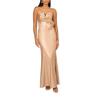 Aidan Mattox Womens Pink Metallic Strapless Evening Dress Gown 10 BHFO 8053 - Picture 1 of 2