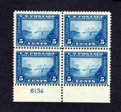US Stamps FVF US 1913 Panama-Pacific, Plate # Block Scott 399 OG MNH, Very Fresh - Image 1 of 2