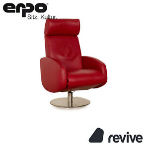 Erpo Relax Leather Armchair Red Electric Function Relaxfunktion