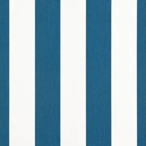 SUNBRELLA CABANA REGATTA BLUE WHITE STRIPE OUTDOOR MULTIUSE FABRIC BY YARD 54"W - Picture 1 of 6