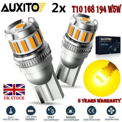 501 Led Amber Orange T10 W5w Capless Wedge Side Indicator Repeater Light Bulbs - Image 1 of 4