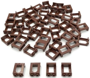 Lego 50 New Reddish Brown Windows 1 x 2 x 2 Castles Parts - Picture 1 of 1