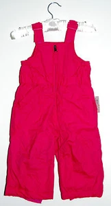 NWT Jumping Beans Infant Girls Dark Pink Insulated Snow Bibs sz 12M - Picture 1 of 9
