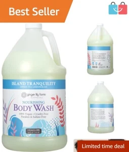Luxurious Green Tea Lemongrass Body Wash - 1 Gallon Refill, Vegan & Cruelty-Free - Picture 1 of 8