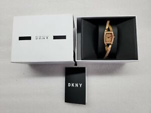 DKNY ROSE MOP DIAL CRYSTALS ROSE GOLD ST. STEEL WOMEN'S WATCH NY8595 PRE-OWNED