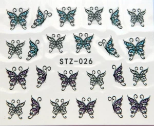 Nagelsticker Fingernägel Aufkleber Tattoo Nail Art Schmetterling STZ 026 - Bild 1 von 1