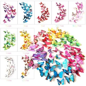 Mariposas aleteantes magnéticas 3D con pegatinas conjuntos temáticos multicolores falsos - Imagen 1 de 15
