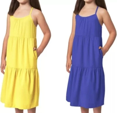 2 Pack Mondetta Youth Dress, Sundress, Blue & Yellow, Girls Size XS 5/6, NEW - Image 1 of 4