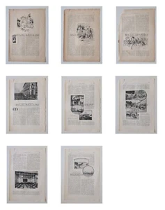 CARNIVAL OF MILAN - 8 Magazine Sheets with Illustrations 1900 Circa - Picture 1 of 2