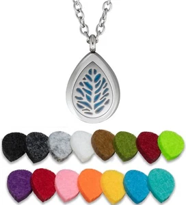 Essential Oil Diffuser Necklace Pendant Stainless Steel Aromatherapy Spirit Drop - Picture 1 of 2