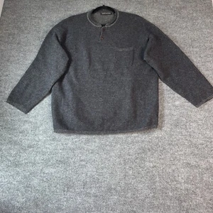 Vintage Structure Men’s XL Gray Lambswool Rabbit Hair Henley Sweater - Picture 1 of 13