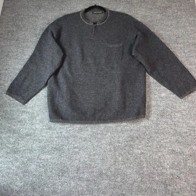 Vintage Structure Men’s XL Gray Lambswool Rabbit Hair Henley Sweater - Image 1 of 4