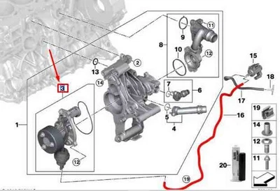 Bomba de agua motor BMW 4 Coupé G22 11518475993 NUEVO ORIGINAL - Imagen 1 de 2