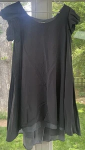 Ya Los Angeles Women’s Gray Puff Sleeve Fully Lined Dress Size Large - Picture 1 of 5