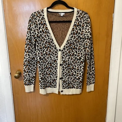 Volcom Stone Leopard Button Up For Keeps Cardigan Small - Image 1 of 4