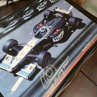 Mika Hakkinen Signed West McLaren Mercedes F1 Car Art Print Racing Poster - Image 1 of 4
