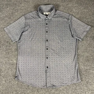 Mizzen Main Größe Large kurzärmliges Hemd mit Knopfleiste geometrisches Muster grau klassische Passform - Bild 1 von 9