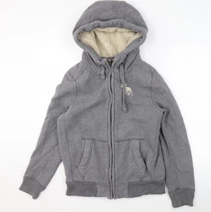 Abercrombie & Fitch Grey Hoodie S Unisex Full Zip - Picture 1 of 12