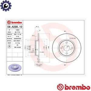 2x BRAKE DISC 08.A298.10 FOR TOYOTA COROLLA/Van/Compact/Liftback 4E-FE2E 1.3L - Picture 1 of 7