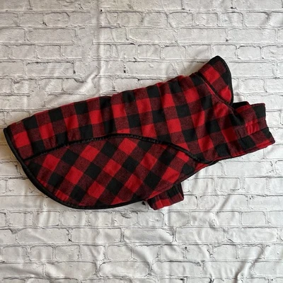 Eddie Bauer Red & Black Plaid Check Fleece Big Dog Blanket XXL Clothes EUC - Image 1 of 4