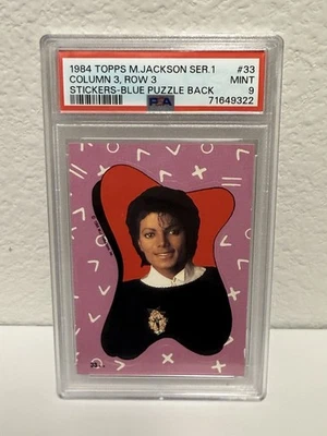 1984 Topps - MICHAEL JACKSON - Blue Puzzle Sticker - King of Pop - Mint - PSA 9 - Image 1 of 3