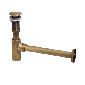 Bath Antique Brass P-traps Pop Up Under Waste Drain Bottle Without Overflow Set∂ - Picture 1 of 8