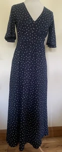 BNWT Seasalt Women's - navy Chateaux Half Sleeve Midi Dress - Rustic Spot Sz8 - Picture 1 of 7
