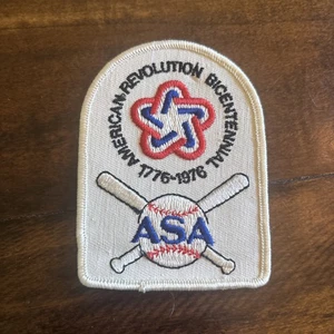 WHITE ASA Softball Association American Bicentennial 4” x 3” Stoff PATCH NEU FS - Bild 1 von 2